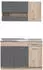 Homestyle4u Singleküche 120 cm Eiche grau (2359) (ohne E-Geräte)