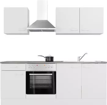 Flex-Well Komplettk&uuml;chen-Sets Lucca 210 cm wei&szlig; (ohne E-Ger&auml;te)