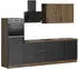 Wiho Küchen Küchenzeile Elba 280 cm schwarz/Eiche braun (92849402)