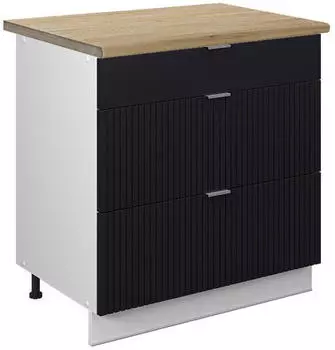 VICCO K&uuml;chenunterschrank, Schwarz, Wei&szlig; 80x82x60 cm (800000861523)