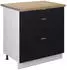 VICCO Küchenunterschrank, Schwarz, Weiß 80x82x60 cm (800000861523)