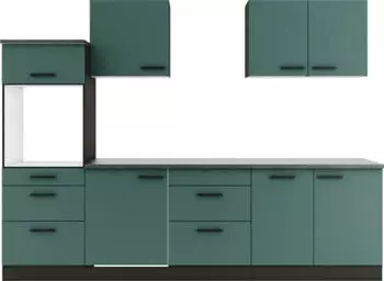 Optifit Küchenzeile Verona405 270 grün matt (ohne E-Geräte)