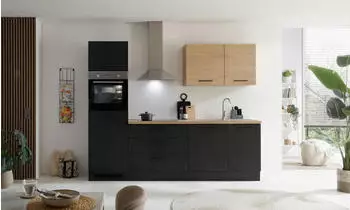 Kochstation KS-Malfi 260cm ohne E-Ger&auml;te schwarz matt (18183103)