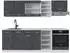 VICCO R-Line Schwarz Beton/Weiß 240 cm ohne Arbeitsplatte Front: Schwarz Beton 240 cm x 81.6 cm x 46 cm (47456)