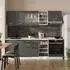 VICCO R-Line Schwarz Beton/Weiß 240 cm ohne Arbeitsplatte Front: Schwarz Beton 240 cm x 81.6 cm x 46 cm (47456)