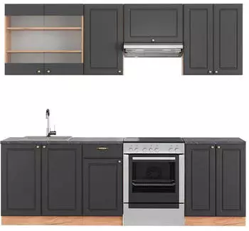 VICCO Fame-Line Anthrazit Landhaus/Goldkraft Eiche 240 cm AP Anthrazit Front: Anthrazit Landhaus (800000827484)