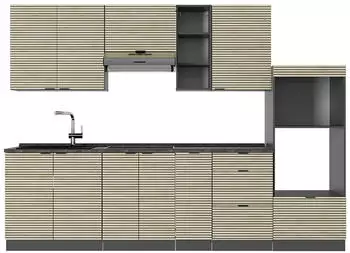 VICCO Fame-Line Eiche Paneel/Anthrazit/Anthrazit 280 cm AP Anthrazit Front: Eiche Paneel