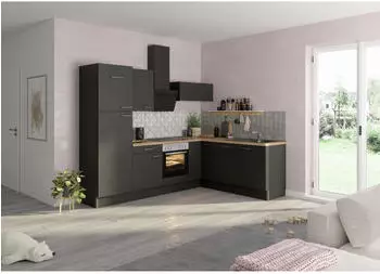 Optifit OPTIkoncept Ingvar420 Typ 2 (B x T: 270 x 200 cm Anthrazit Mit Elektroger&auml;ten Sp&uuml;le rechts) (KCIN 2720LE-8+)