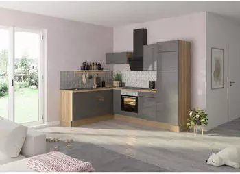 Optifit OPTIkoncept Linus984 Typ 2 (B x T: 270 x 60 cm Anthrazit Mit Elektroger&auml;ten Sp&uuml;le links) (KCLI 2720RE-8+)
