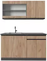 Vicco - Singlek&uuml;che R-line, Goldkraft Eiche/anthrazit, 140 Cm , Ap Anthrazit