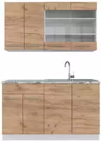 Vicco - Singlek&uuml;che Fame-line, Goldkraft Eiche/wei&szlig;, 140 Cm Ohne Arbeitsplatte