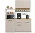 VICCO Singleküche Egbert Greige/Artisan-Eiche 160 cm mit ausziehbarem Tisch (21770)