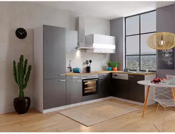 Respekta K&uuml;che K&uuml;chenblock Wei&szlig; Grau Malia 280x172 cm (KBL280WGCGKEG)