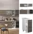 VICCO R-Line Edelgrau/Weiß AP Marmoroptik Front: Edelgrau | Arbeitsplatte: Weiß-Marmor 240 cm x 81,6 cm x 60 cm (800000826207)