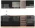 VICCO R-Line Schwarz Hochglanz/Goldkraft Eiche 240 cm ohne Arbeitsplatte Schwarz Hochglanz/Goldkraft Eiche | Front: Schwarz Hochglanz (800000827099)