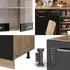 VICCO R-Line Schwarz Hochglanz/Goldkraft Eiche 240 cm ohne Arbeitsplatte Schwarz Hochglanz/Goldkraft Eiche | Front: Schwarz Hochglanz (800000827099)