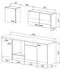 Respekta Küche Küchenblock Einbauküche Weiß Schwarz Malia 220 cm (KB220WSG)