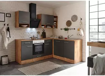 Respekta K&uuml;che Leerblock Eiche Grau Hilde 220x172 cm (001899014002)