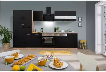 Respekta KB310ESSCGKE 310 cm Schwarz-Eiche S&auml;gerau Nachbildung