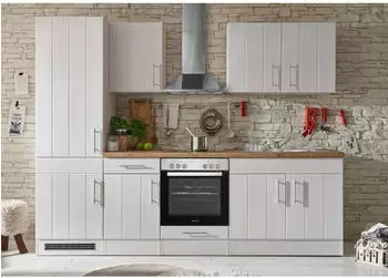Respekta K&uuml;che K&uuml;chenblock Landhaus L&auml;rche Wei&szlig; Anton 270 cm (BERP270LHWC)
