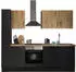 Stella Trading Turin Moderne ohne Elektrogeräte in Schwarz Artisan Eiche Optik - Geräumige Einbauküche mit viel Stauraum - 250 x 211 x 60 cm (B/H/T) (84-ZB6-Z0)
