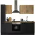 Stella Trading Turin Moderne mit Elektrogeräten in Schwarz Artisan Eiche Optik - Geräumige Einbauküche mit viel Stauraum - 240 x 211 x 60 cm (B/H/T) (8G-ZB4-Z0)