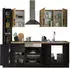 Stella Trading Turin Moderne mit Elektrogeräten in Schwarz Artisan Eiche Optik - Geräumige Einbauküche mit viel Stauraum - 240 x 211 x 60 cm (B/H/T) (8G-ZB4-Z0)