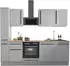 Stella Trading Denver Moderne mit Elektrogeräten in Grau Lancelot Eiche Optik - Geräumige Einbauküche mit viel Stauraum - 250 x 211 x 60 cm (B/H/T) (8G-6PF-C0)