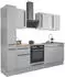 Stella Trading Denver Moderne mit Elektrogeräten in Grau Lancelot Eiche Optik - Geräumige Einbauküche mit viel Stauraum - 250 x 211 x 60 cm (B/H/T) (8G-6PF-C0)