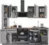 Stella Trading Denver Moderne mit Elektrogeräten in Grau Lancelot Eiche Optik - Geräumige Einbauküche mit viel Stauraum - 250 x 211 x 60 cm (B/H/T) (8G-6PF-C0)