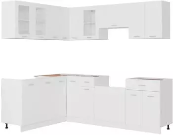 vidaXL K&uuml;chenzeile Lyon 11-tlg. Wei&szlig; Holzwerkstoff (3067663)
