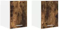 vidaXL H&auml;ngeschrank mit T&uuml;r 2 pcs Altes Holz und Wei&szlig; 30 x 31 x 40 cm