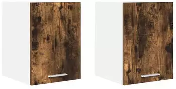 vidaXL Wall kitchen cabinet aged wood with white (set of 2) 30 x 31 x 40 cm