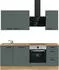Nobilia Easytouch II Küchenzeile 210cm grün, Korpus Eiche Sierra Nachbildung