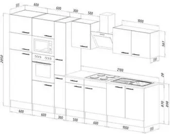 Respekta K&uuml;chenblock Oliver 360cm Eiche wei&szlig; (ohne Ger&auml;te)
