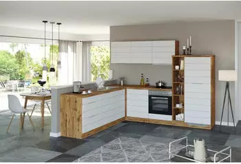 Held M&ouml;bel Eckk&uuml;che Florenz 270x240 cm Eiche matt-Wotan grau