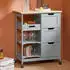 SoBuy Beistellwagen 67x84,5x37cm Hellgrau
