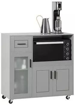 SoBuy Sideboard auf Rollen 89x89x40cm Hellgrau