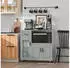 SoBuy Sideboard auf Rollen 89x89x40cm Hellgrau