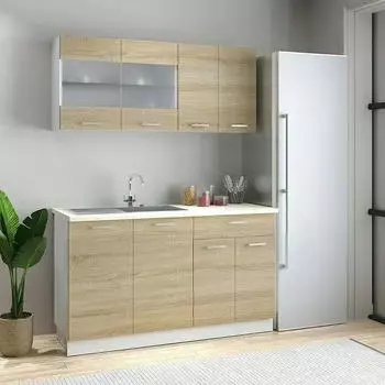 Mid.you Singlek&uuml;che / K&uuml;chenzeile Esilo 140 cm Sonoma Eiche (ohne E-Ger&auml;te)