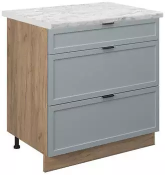 VICCO K&uuml;chenunterschrank, Hellblau, Eiche Wotan 80x82x60 cm (800000828734)