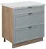 VICCO Küchenunterschrank, Hellblau, Eiche Wotan 80x82x60 cm (800000828734)