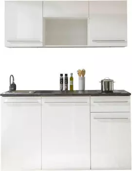 Basic By Balculina Pantryk&uuml;che JAZZ 160cm ohne E-Ger&auml;te wei&szlig; (54424911)