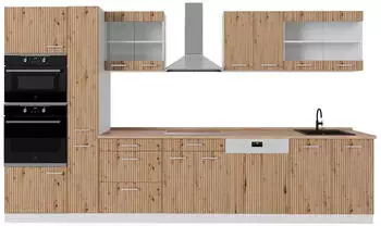 VICCO Eiche Artisan Wei&szlig; Holzwerkstoff K&uuml;chenblock echteckig 350x82x60 cm K&uuml;chen K&uuml;chenzeilen & K&uuml;chenbl&ouml;cke K&uuml;chenzeilen ohne Ger&auml;te (800000828119)