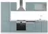 VICCO R-Line blaugrau/weiß 300 cm ohne Arbeitsplatte Front: blaugrau (16297)