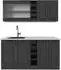 VICCO Singleküche R-Line Anthrazit Landhaus/Anthrazit 160 cm AP Marmor (25778)