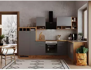 Respekta K&uuml;che K&uuml;chenblock Eiche Grau Hilde 310x172 cm (BEKBL310EGC)