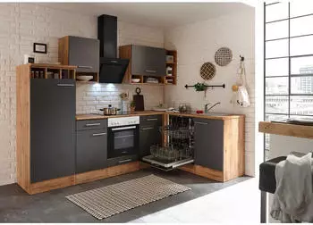 Respekta K&uuml;che Leerblock Eiche Grau Hilde 280x172 cm (001899014006)