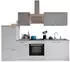 Respekta Küche Küchenblock Einbauküche Weiß Beton Malia 270 cm (KB270WWBSCG)
