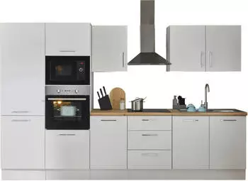 Stella Trading Turin Moderne mit Elektrogeräten in Weiß Artisan Eiche Optik - Geräumige Einbauküche mit viel Stauraum - 330 x 211 x 60 cm (B/H/T) (8G-KG5-17)